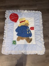 Paddington Bear Crib Quilt Comforter Baby Blanket Rare Vintage 90s Kite