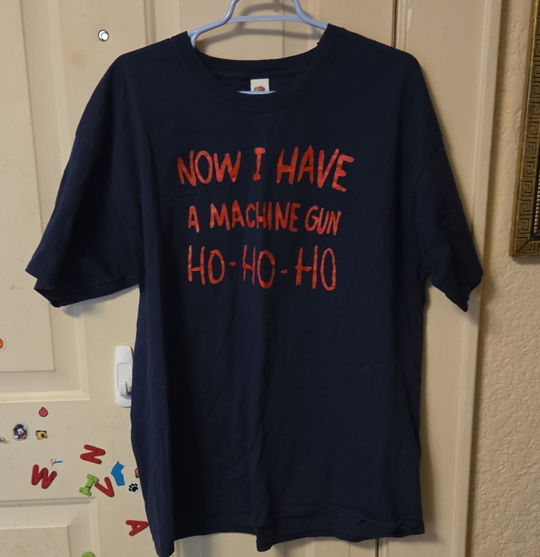 Die Hard John McClane Fruit of the Loom Valueweight Graphic T-Shirt Navy 2XL