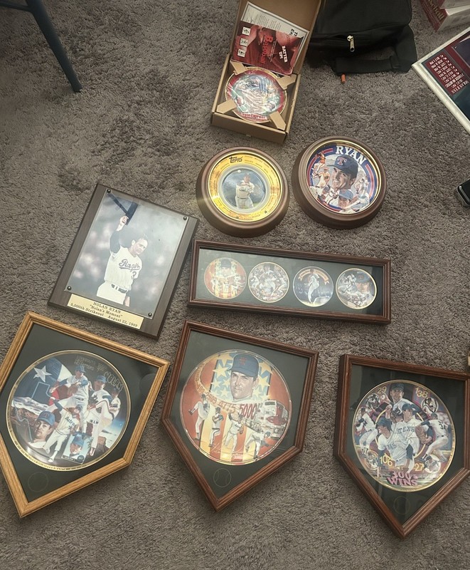 Nolan Ryan Plates Lot of Memorabilia Rangers Angels Astros Mets