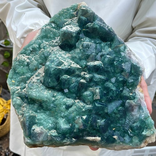 16,1 Pfund natürlicher grüner Würfel FLUORIT Quarz Kristall Cluster Mineral Probe - Bild 8 von 8