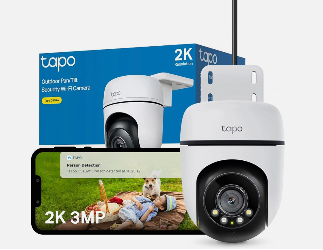 TP-Link Tapo C510W 2K Outdoor Security Camera WiFi CCTV 360° Pan Tilt IP65