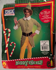 Buddy The Elf Halloween Costume Adult Size XL W/Wig 4 Piece Christmas X-Large