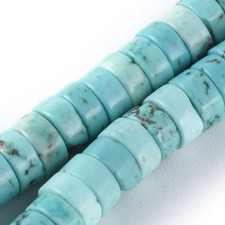 140pcs Natural Gemstone Beads Heishi Beads,Flat Round Disc Turquoise Beads