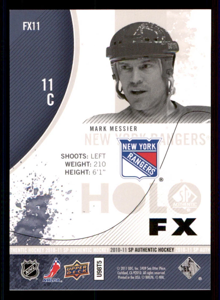 2010-11 SP Authentic Holoview FX #FX11 Mark Messier - Image 2 of 2
