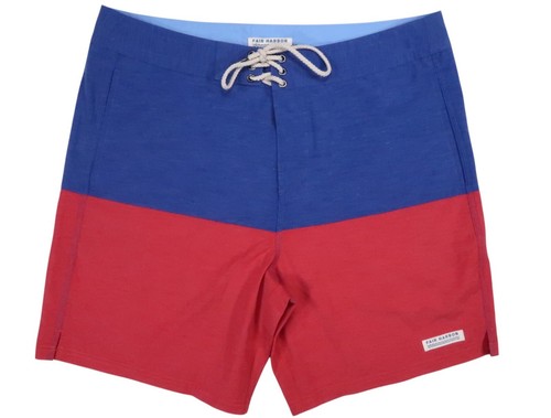 NEW FAIR HARBOR MENS 36 COLORBLOCK SWIM TRUNKS BOARDSHORTS BOARD SHORT NAUTILUS - Picture 2 of 8