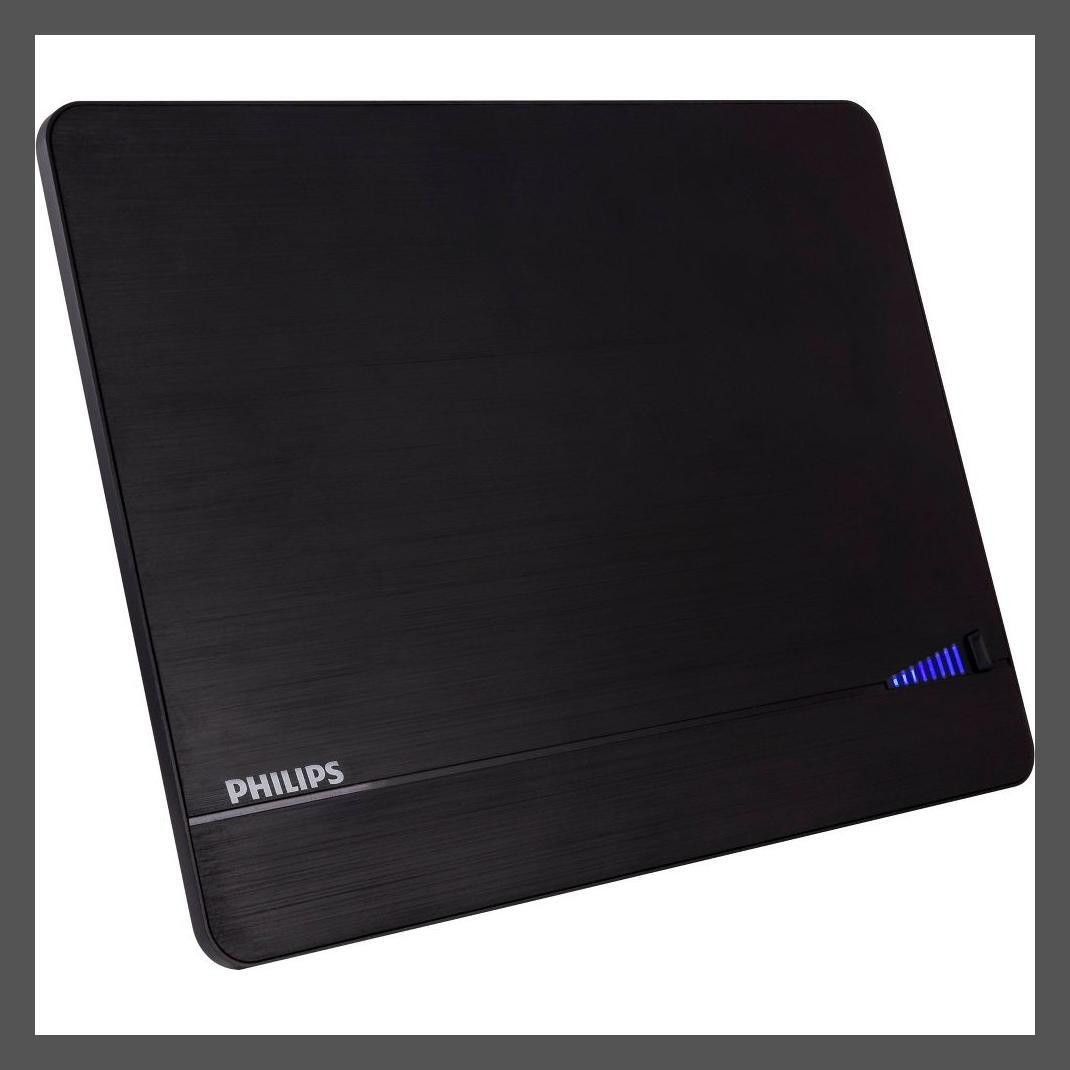 Philips Elite Indoor Amplified Signal Finder TV Antenna with 10 ft