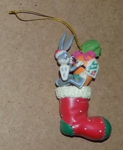 Bugs Bunny with a Giant Carrot in his Stocking Christmas Ornament