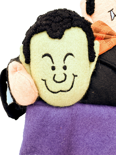 Vtg Y2K Halloween 3D Plush Fabric Stocking Vampire Monster Jack O Lantern NEW - Picture 11 of 15