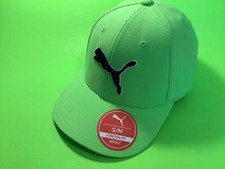 PUMA Stretch Fit Adult Hat Size S/M Green w/Black, White NEW