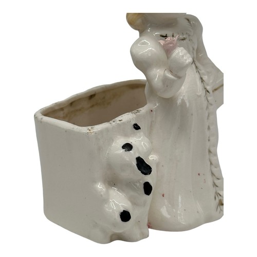 VTG Lady And Puppy Dog Figurine Planter 1950s Ceramic Victorian Japan 5.5” Tall - Picture 9 of 16