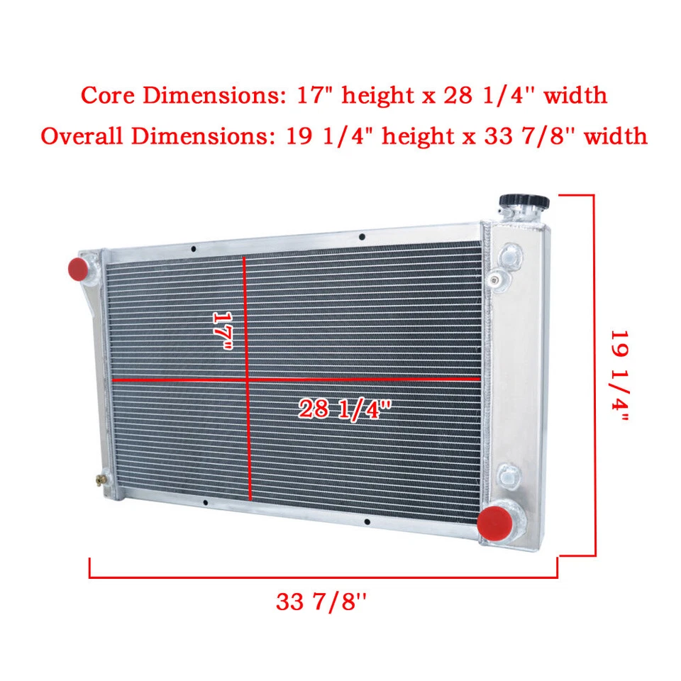 4 Row Radiator for 1967-1972 1970 Chevy C10/C20/C30 K10/K20/K30 Pickup Truck Foto 3 de 4