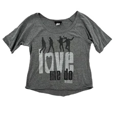 Junk Food Shirt Womens Medium Tee The Beatles Love Me Do Short Sleeve Gray