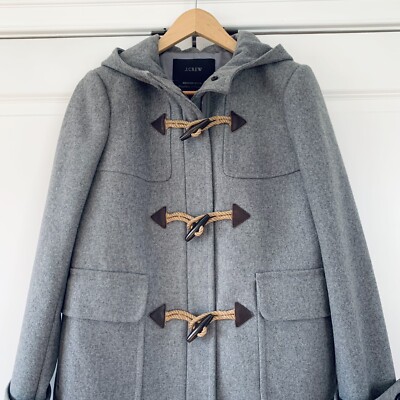 J. Crew Melton Wool Duffle Toggle Coat Italian Hooded Stadium