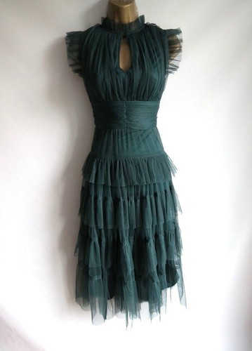 Brand new Coast green gothic tulle frill dress size 8