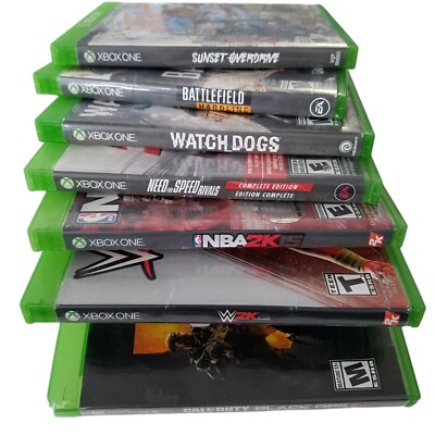 Lot of 7 Microsoft Xbox One Video Games Call of Duty Black Ops W2K15 Need Speed