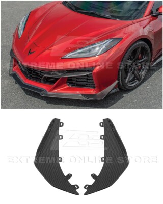 For 23-Up Corvette C8 Z06 Z07 Package CARBON FIBER Front Side Canards Dive Plane