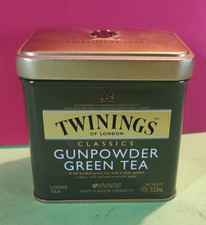 Scatola latta TWININGS Green Tea Gunpowder - Vintage Box - English Tea London