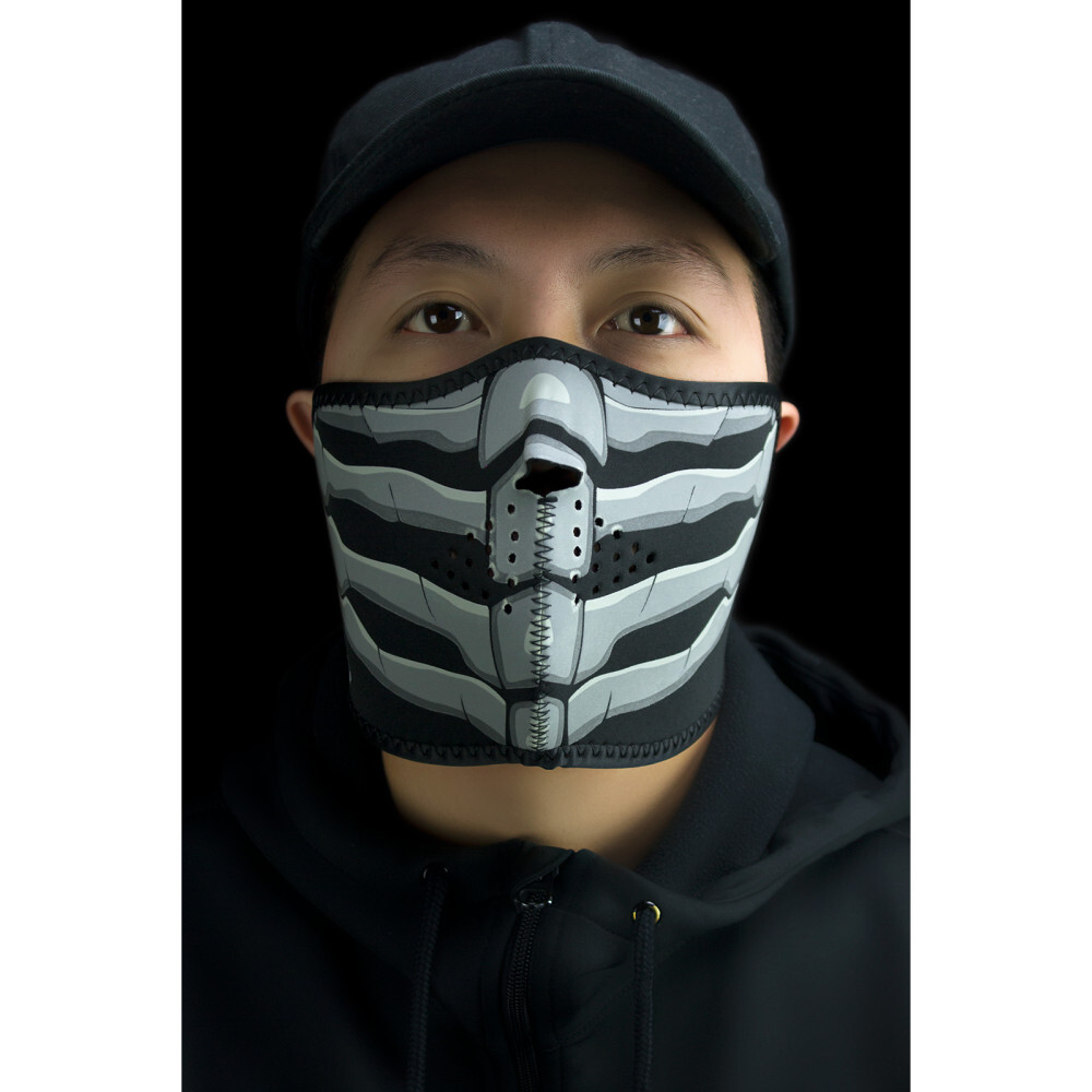 Zan Headgear Half-Face Mask (Bone Breath - Gray / White