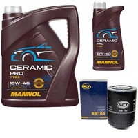 MotoröL Set Mannol 10W-40 Ceramic Pro 6 Liter + ÖLfilter FüR Bedford Opel Omega
