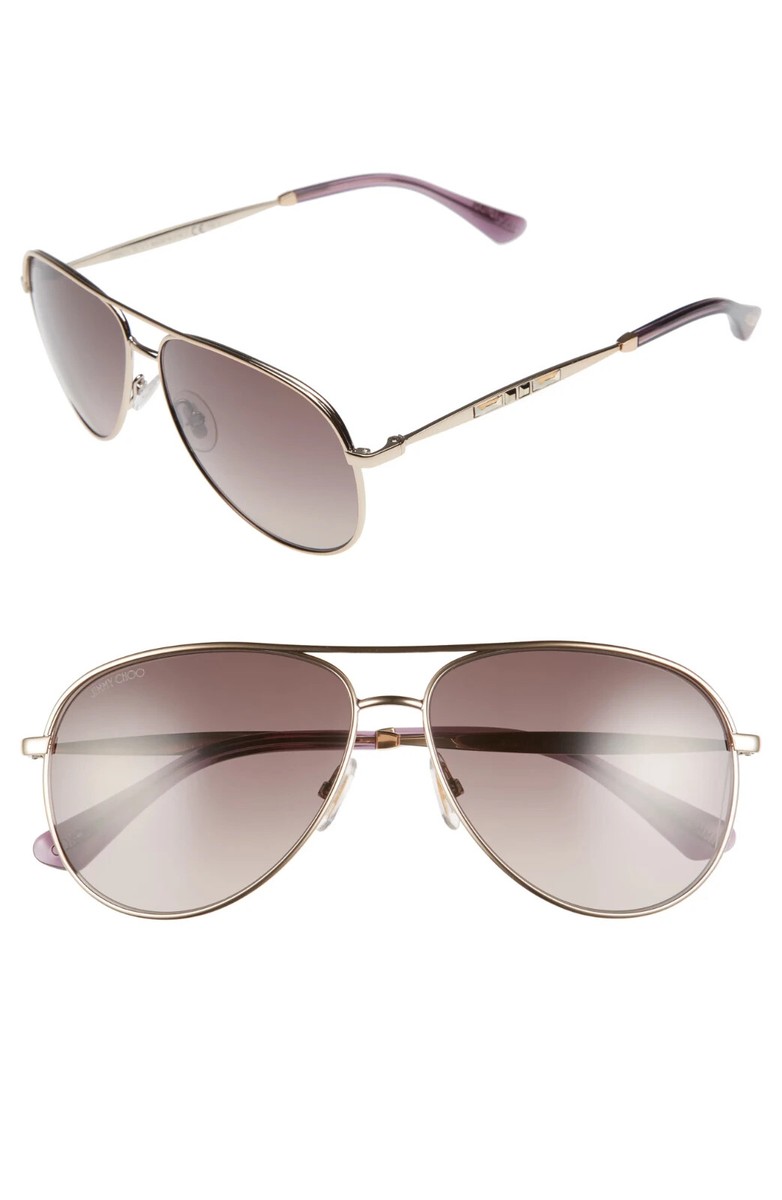 Jimmy Choo Mauve Aviator Sunglasses JEWLY/S 14JXQ | eBay