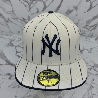 Men's New Era Cap Off White | Navy 59FIFTY NY Yankees | eBay