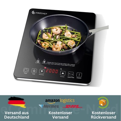 Amzchef Ultradünnes 2000W Induktionskochfeld   Präzises Kochen mit Sicherheit