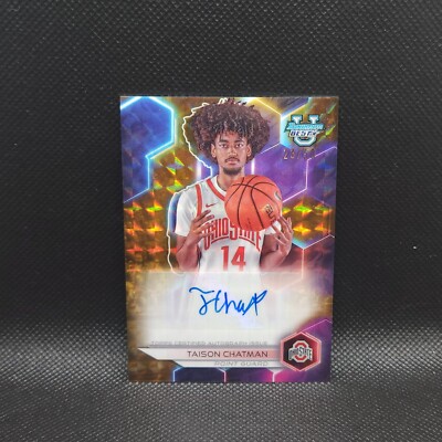 2023-24 Bowman Best University Taison Chatman Gold Geometric Autograph /50