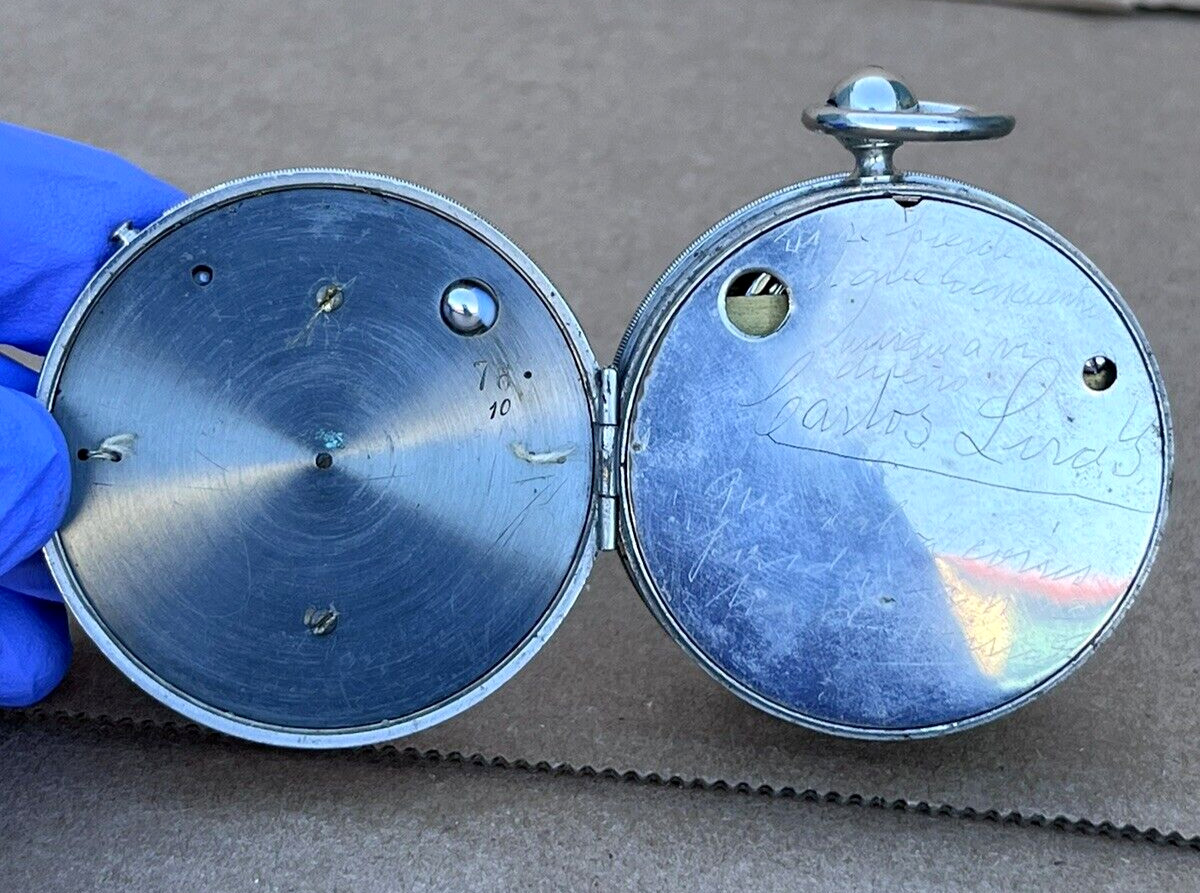 Antique Cased Pocket Compendium Barometer Thermometer Compass w/ Leather Case