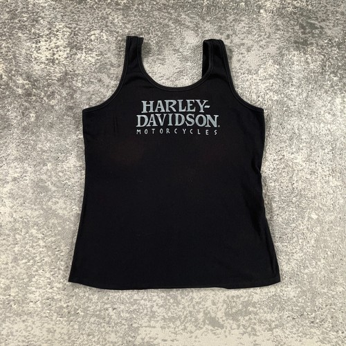 Harley Davidson Tank Top Womens Plus Size 1W Black Skull Logo Scoop Back Stretch