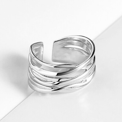 Gold and Silver Wire Wrap Wrap Ring - Cluster Ring Women's Cuff Ring Adjustable