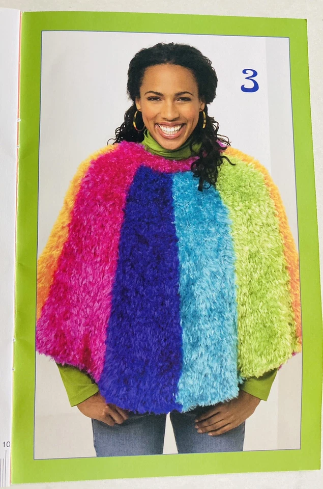 Bernat FUR OUT Far Out Ponchos Booklet 530124 (2004) Poncho Knitting Patterns - Image 4 of 4