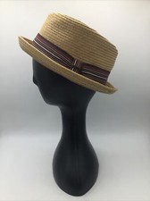 Scala Women's Milwaukee Diamond Crown Straw Fedora Hat Sz. M