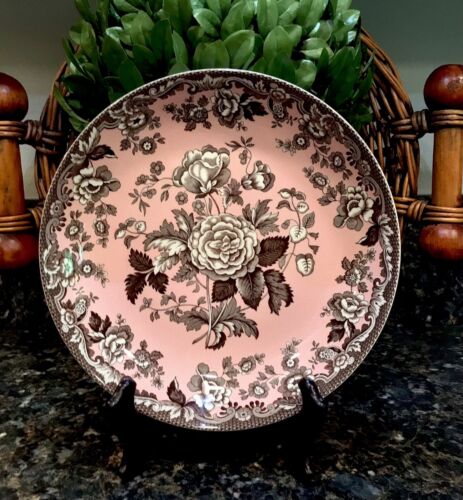 Spode Blue Room Garden ROSÁ 8” Individual Pasta Bowl Pink & Brown PRISTINE! - Picture 4 of 4