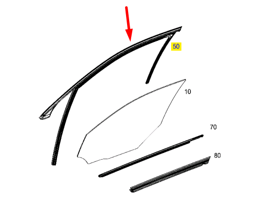 MERCEDES-BENZ E W212 Fensterführung vorne links A212725032528 NEU 
