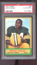1963 Topps #95 Willie Wood ROOKIE RC PSA A Graded Football Card Green Bay Packer