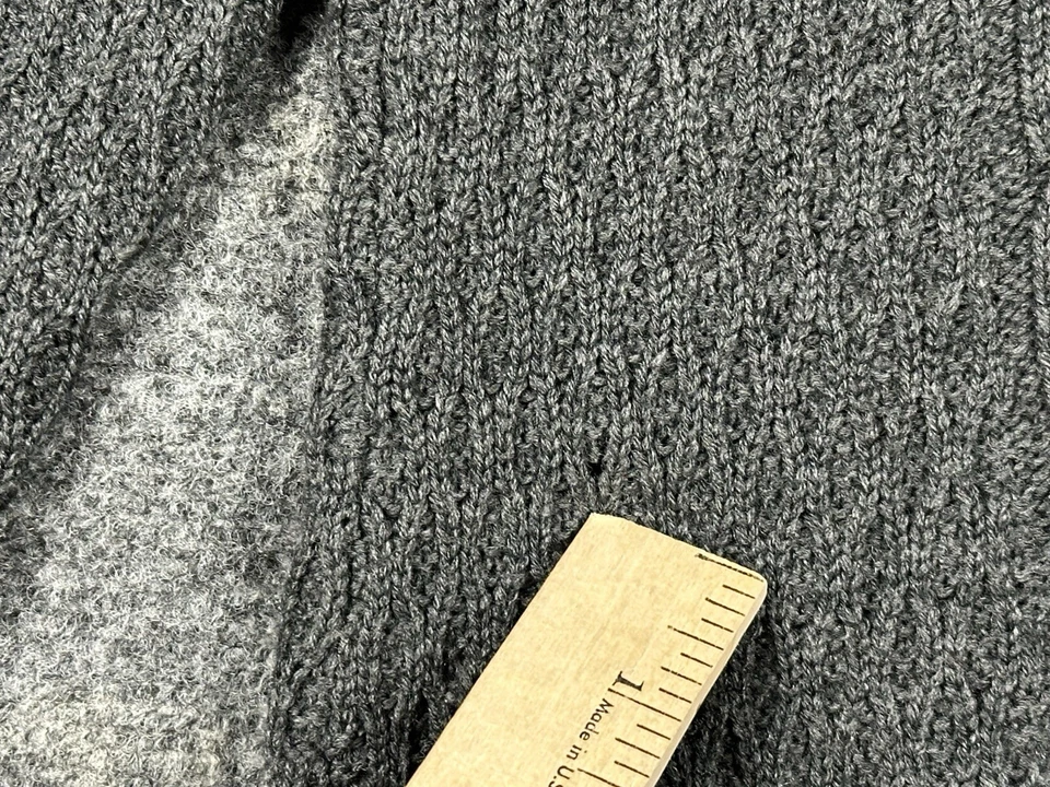 Suéter De Colección Clásicos Entier Lana Merino Para Mujer Grande Gris L/S Cable Cuello Alto Foto 2 de 4