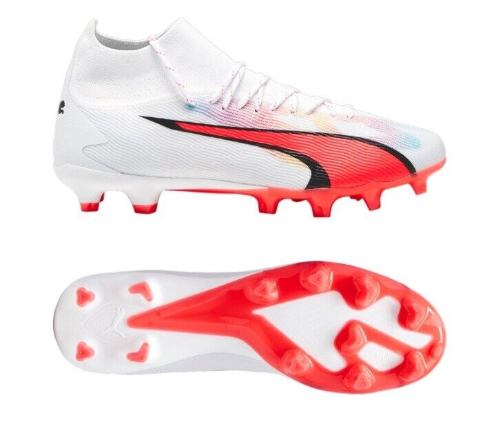 Puma Ultra Pro FG AG Soccer Cleats Shoes White 107336-01 Puma Ultra Pro FG AG Soccer Cleats Shoes White 107336-01