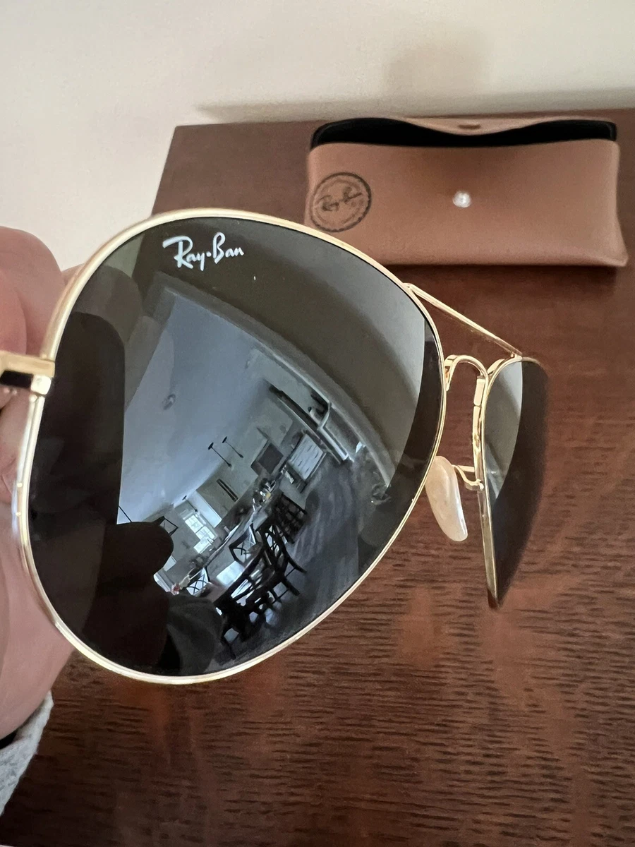 Aviator Classic Gold Frame Black Lens Sunglasses by Ray-Ban