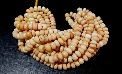 Opal Rondelle Smooth Plain 9-10mm Gemstone Beads 18''Inch 1 Necklace