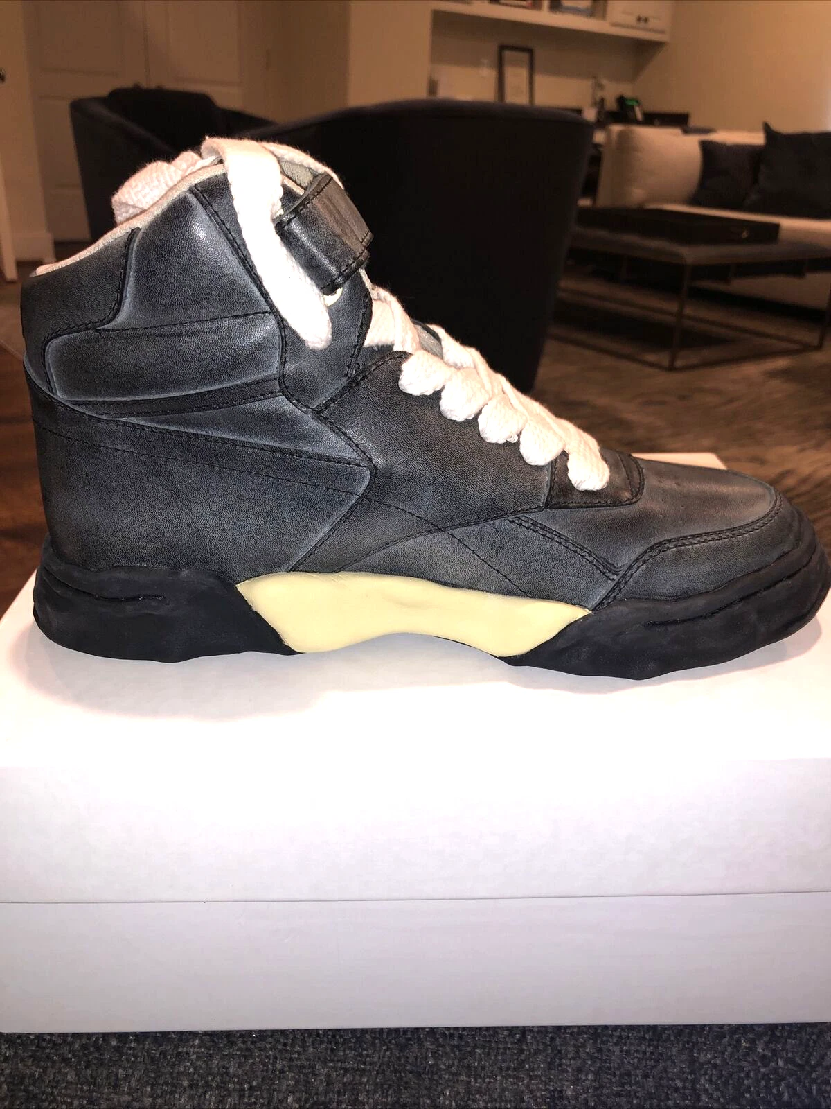 Sneakers alte Maison MIHARA YASUHIRO Freddie nuove con scatola taglia 43 MMM# A09FW707