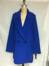 Steve By Searle Wool Double Breasted Boyfriend Coat Cobalt Blue  Nwt  $440
