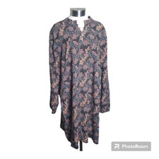 LOFT Women's Floral  Split Neck Long Sleeve Dress Size Large NWT $79.50