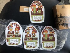 Figgjo Fajanse Folklore Ceramic Tiles Set Of 4 Trivet Plaque Danish Design