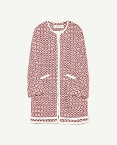 zara printed coat