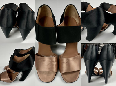 Prada Iconic Retro Satin Sandals Shoes Slingback Schuhe Peep Open Toe Pumps 39