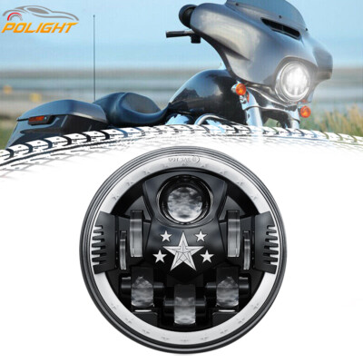 7'' Inch Round Motorcycle LED Headlight Hi/Lo Beam Turn Signal DRL Lamp For Motor