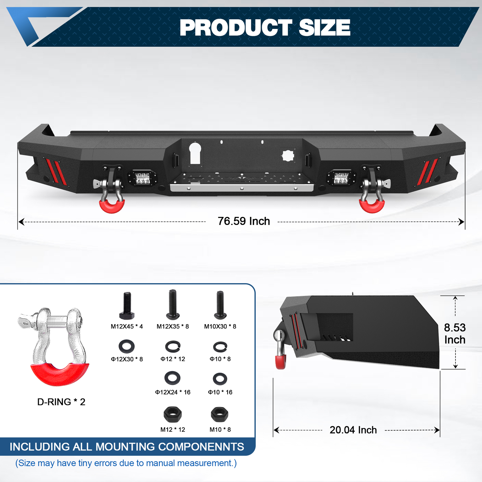 For 2020-2023 Chevy Silverado 2500HD/3500HD Front & Rear Bumper With Winch Plate