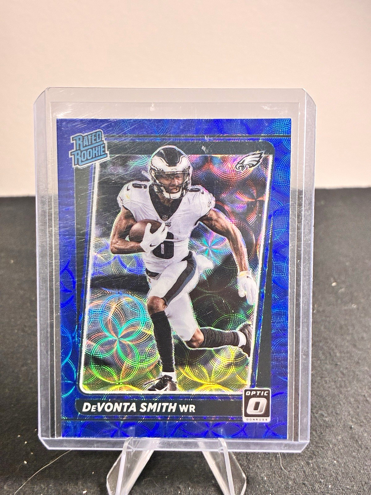 Panini 2021 Donruss Optic DeVonta Smith Eagles Rated Rookie #205 Blue Scope