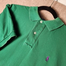Ralph Lauren Polo Shirt Mens Green Classic Fit Embroidered Pony Short Sleeve