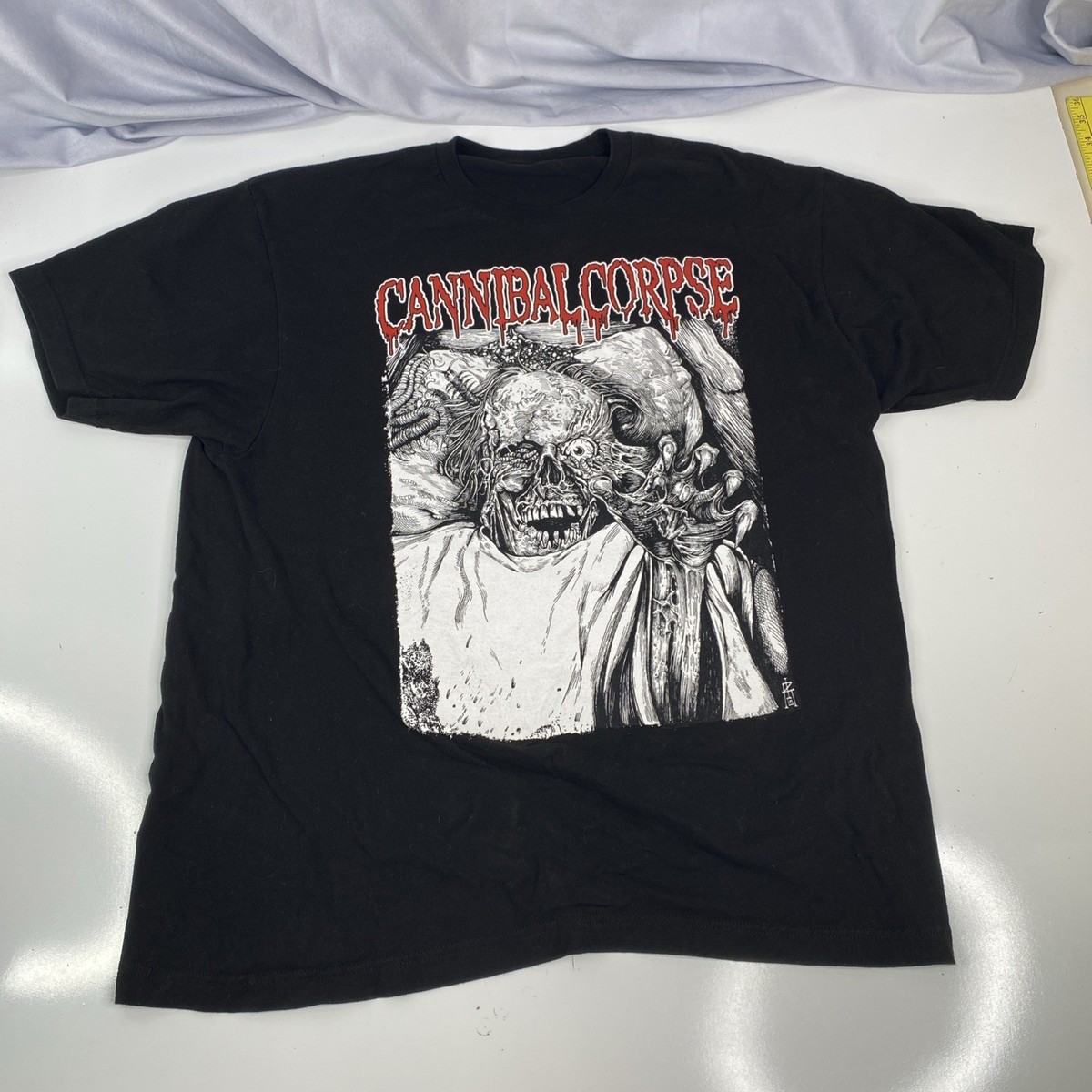 90s Cannibal Corpse カンニバルコープス Tシャツ XL相当 Cannibal Corpse TShirt Mens XL Black Heavy Brutal Death Metal Band